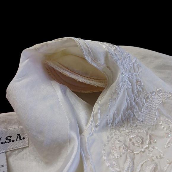 CL534 LINO U.S.A. Vintage Suit embroidered Embellished Shoulder Pad for women 1X - Picture 6 of 13